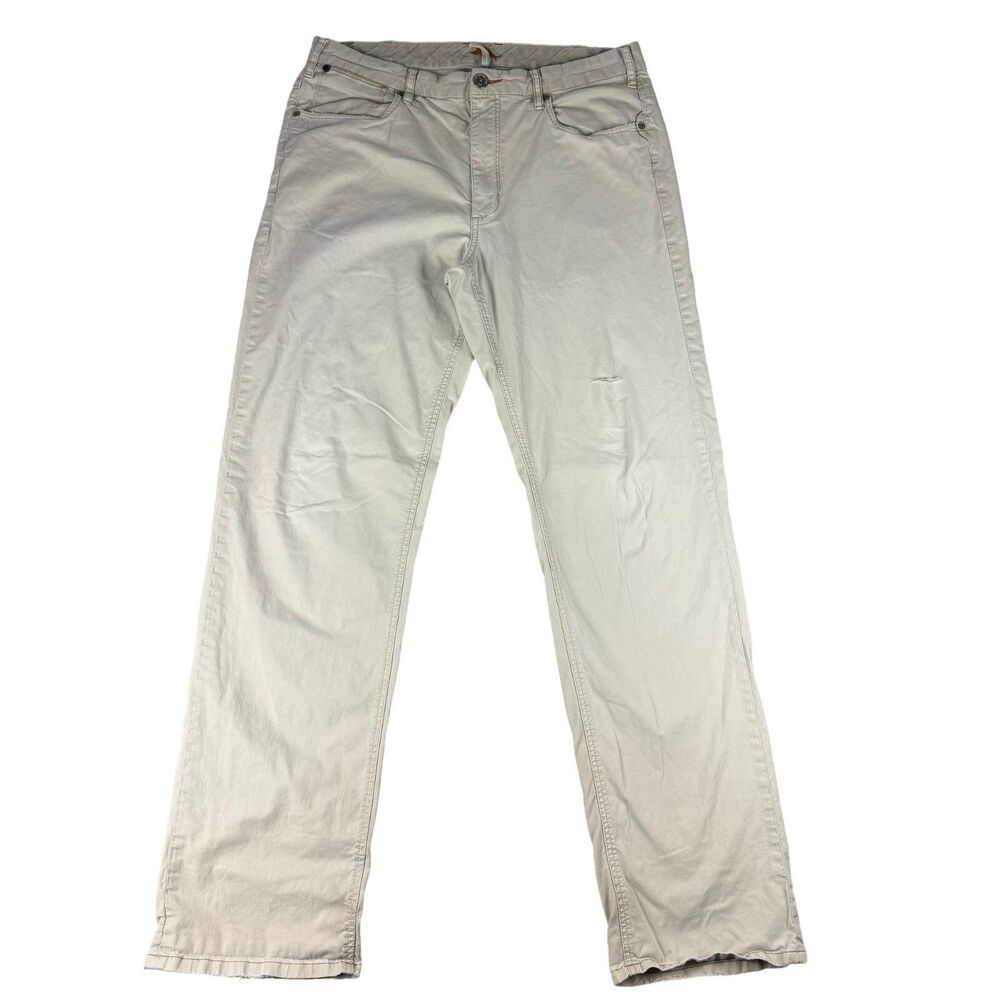 Tommy Bahama Pants Men's 36 x 36 Cream Straight Leg Khaki Casual Cotton Blend